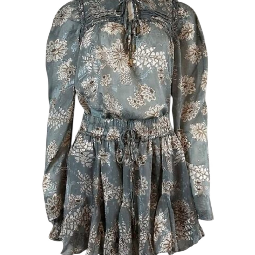 bishop + young Jade Floral Cottagecore Coquette Blouse and Mini Skirt Set L